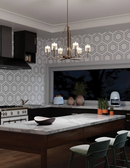 Kimrose sospensione 6 luci art déco